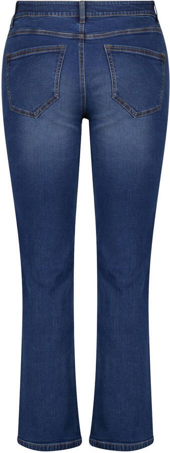 MS Mode high waist straight leg jeans medium blue denim