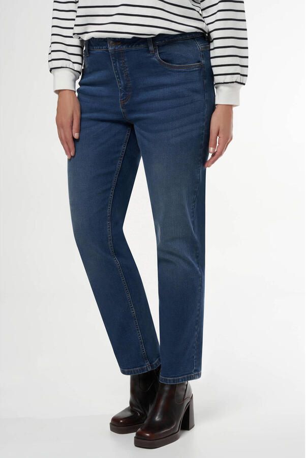 MS Mode high waist straight leg jeans medium blue denim - Foto 2