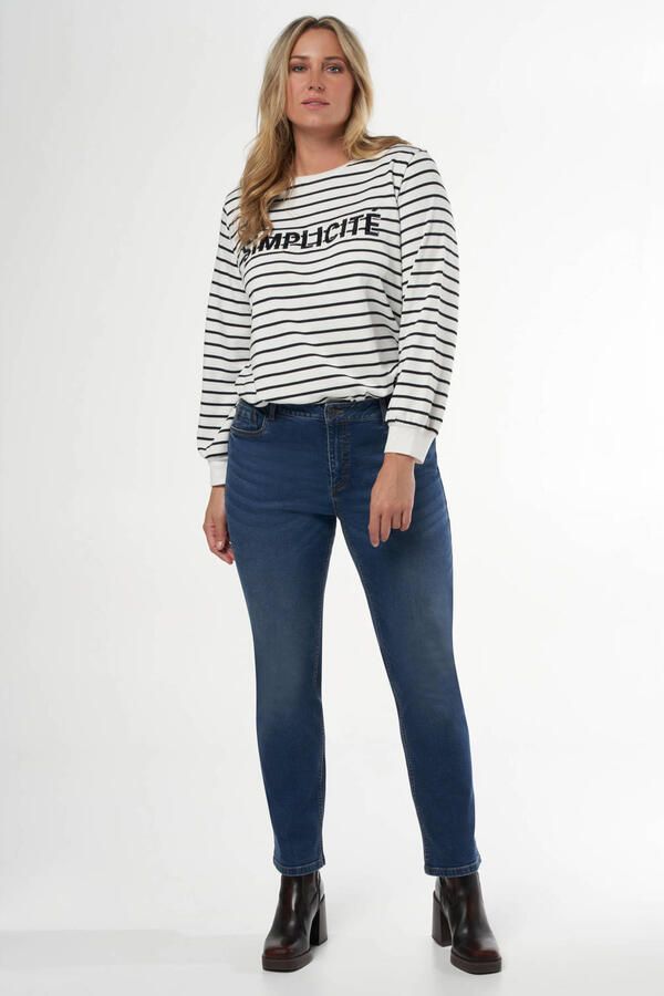 MS Mode high waist straight leg jeans medium blue denim - Foto 3