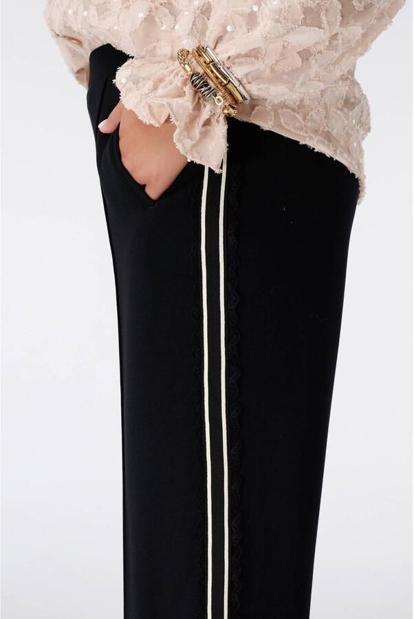 MS Mode high waist wide leg broek zwart - Foto 3