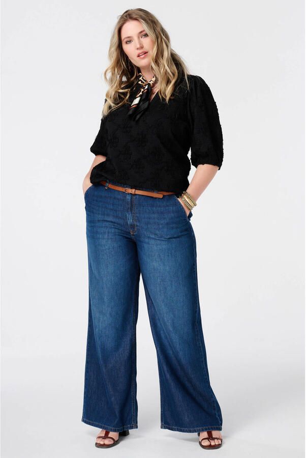 MS Mode high waist wide leg jeans Plus Size donkerblauw - Foto 2