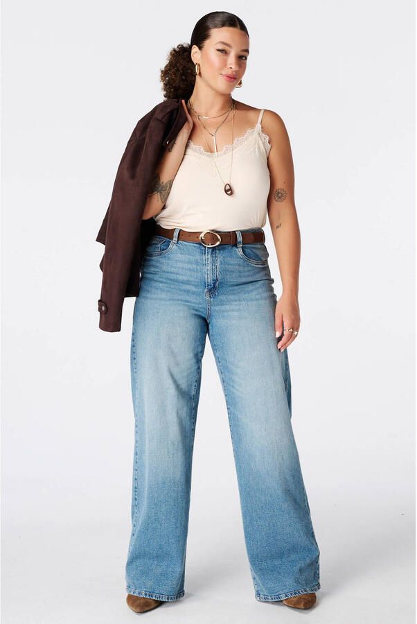 MS Mode high waist wide leg jeans Plus Size mediumblauw - Foto 2