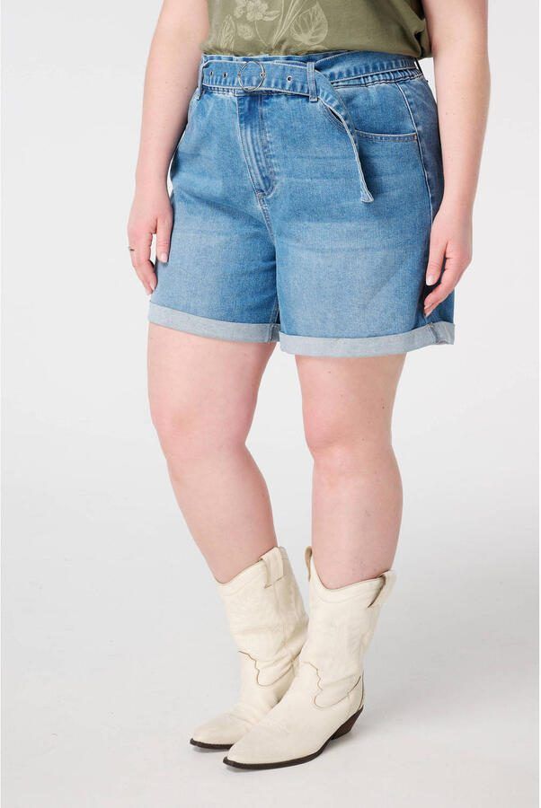 MS Mode high waist denim short medium blue denim