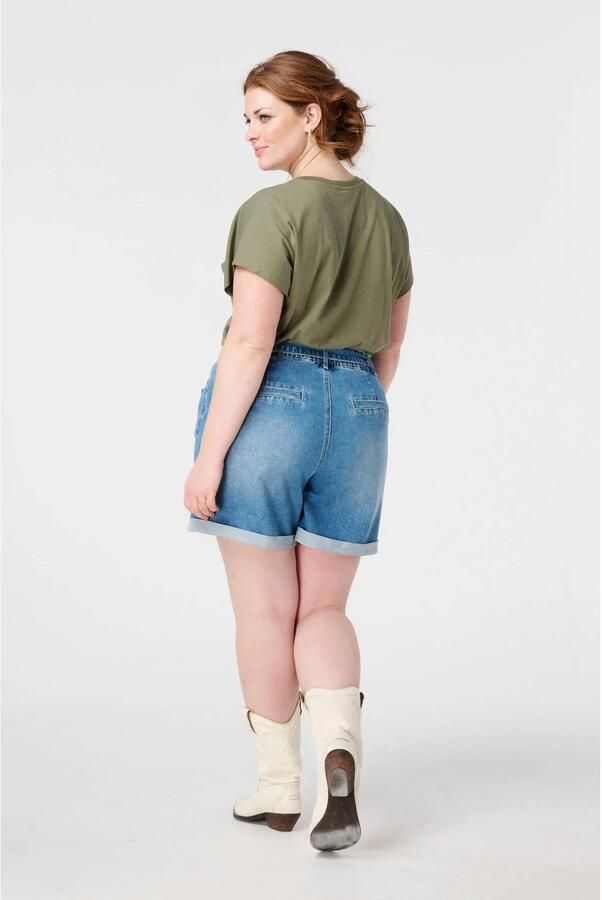 MS Mode high waist denim short medium blue denim - Foto 3
