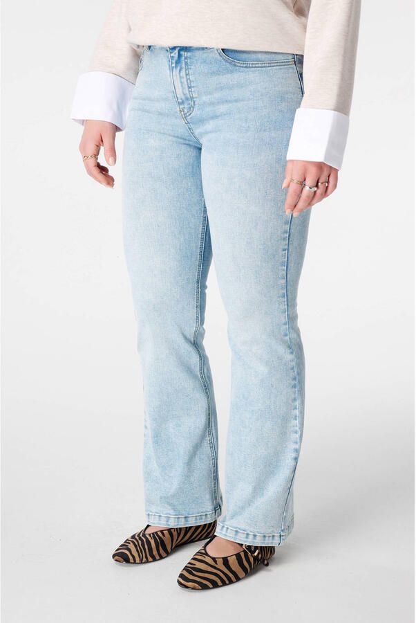 MS Mode high waist flared jeans light blue denim
