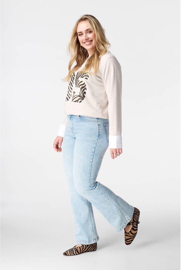 MS Mode high waist flared jeans light blue denim - Foto 3