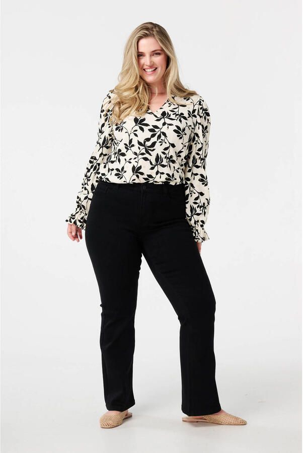 MS Mode high waist flared jeans zwart