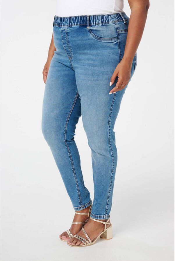 MS Mode high waist skinny jeans medium blue denim
