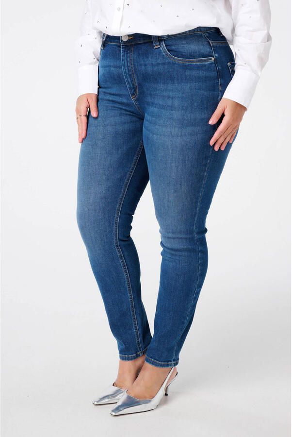 MS Mode high waist slim fit jeans dark blue denim