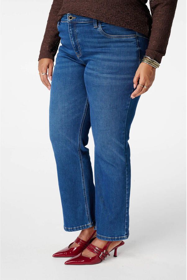 MS Mode high waist slim fit jeans medium blue denim