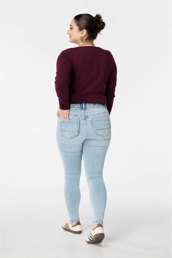 MS Mode high waist slim fit tregging light blue denim - Foto 3
