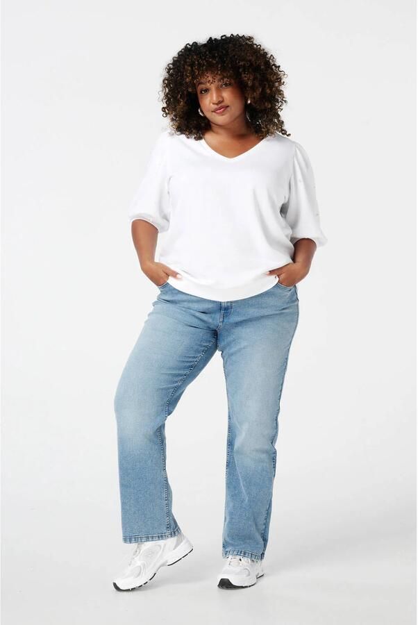 MS Mode high waist straight leg jeans light blue denim - Foto 2