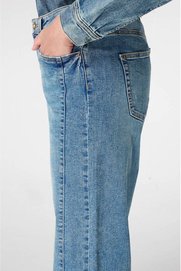 MS Mode high waist straight leg jeans medium blue denim - Foto 2