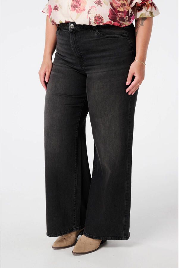 MS Mode high waist wide leg jeans black denim