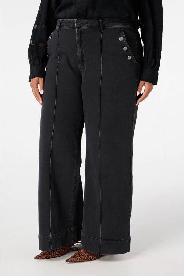 MS Mode high waist wide leg jeans grey denim