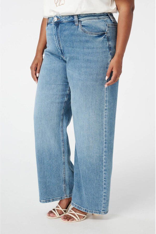 MS Mode high waist wide leg jeans light blue denim