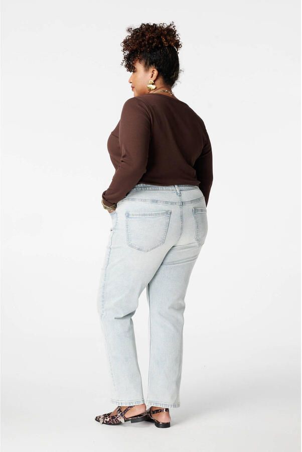 MS Mode high waist wide leg jeans light blue denim - Foto 3