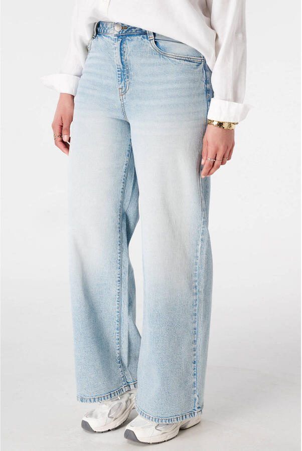 MS Mode high waist wide leg jeans light blue denim