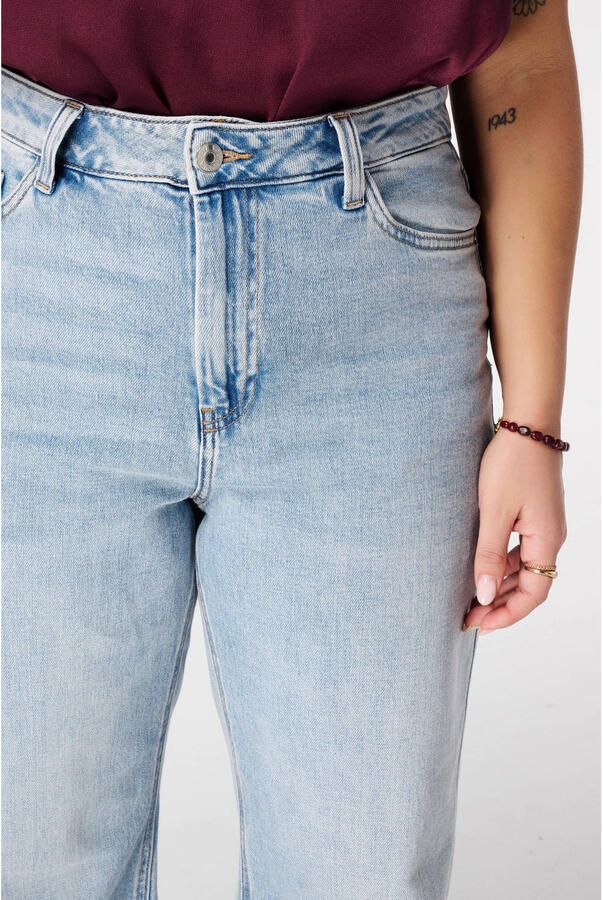 MS Mode high waist wide leg jeans light blue denim