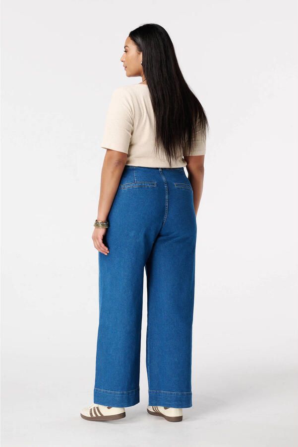 MS Mode high waist wide leg jeans medium blue denim - Foto 2