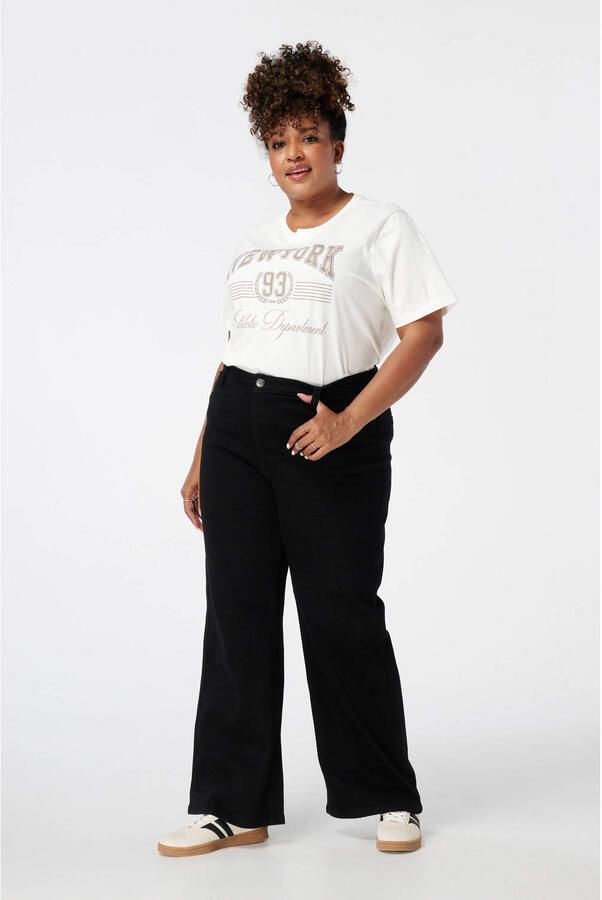 MS Mode high waist wide leg jeans zwart - Foto 2