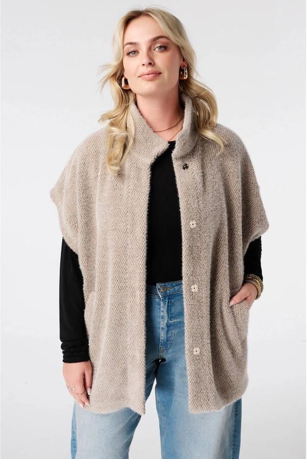 MS Mode Plus Size gilet taupe
