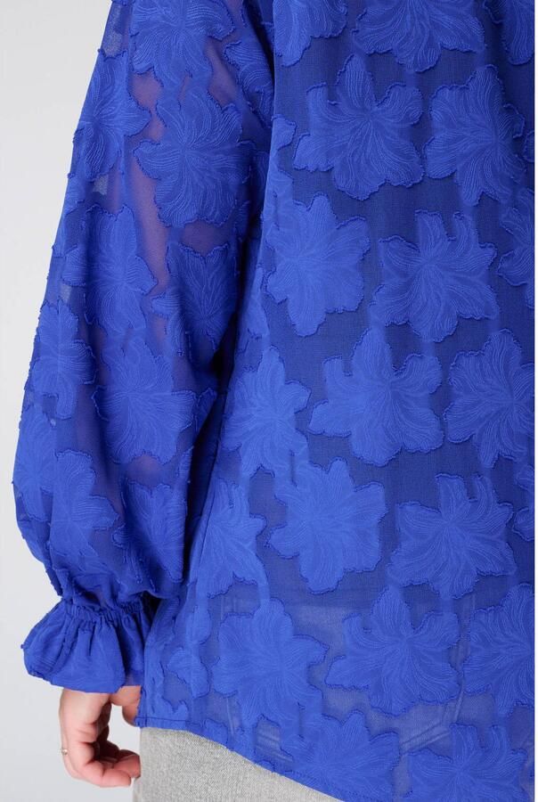 MS Mode jacquard blouse Plus Size blauw - Foto 2