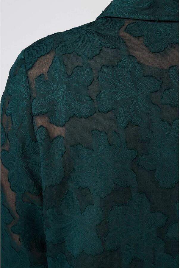 MS Mode jacquard blouse Plus Size donkergroen - Foto 3