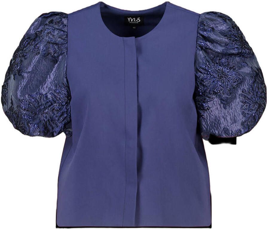 MS Mode jacquard top Plus Size donkerblauw - Foto 2
