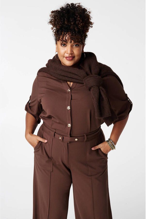 MS Mode jumpsuit donkerbruin