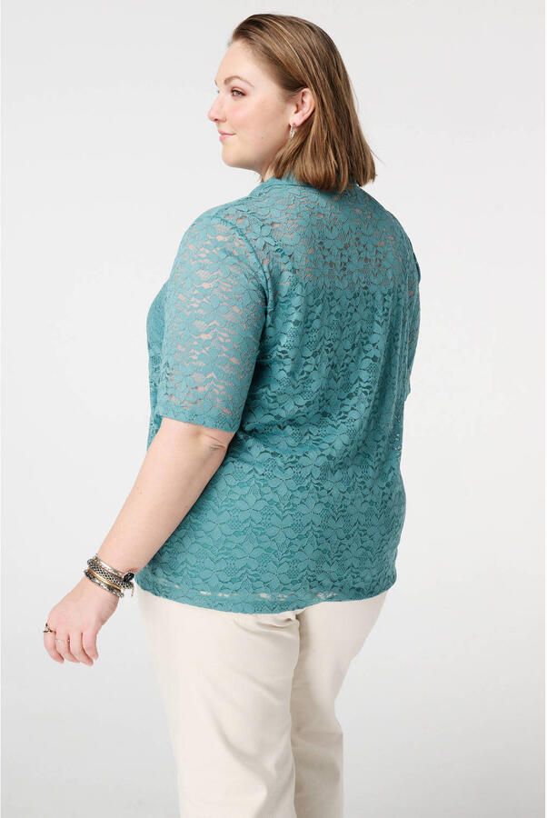 MS Mode kanten blouse petrol - Foto 3