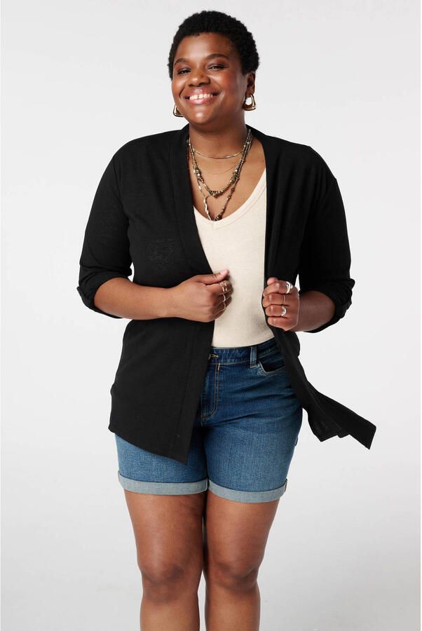 MS Mode lang vest zwart