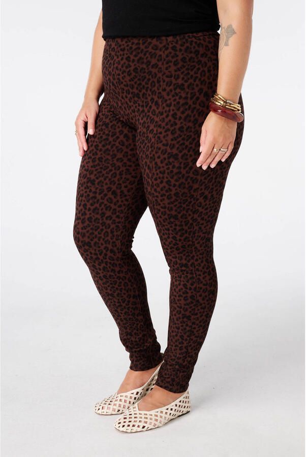MS Mode legging met panterprint bruin