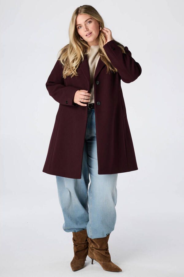 MS Mode manteljas Plus Size donkerrood