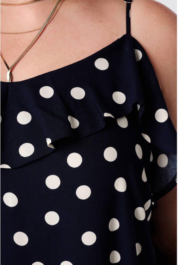 MS Mode maxi jurk Plus Size met ruches en stippen blauw - Foto 2