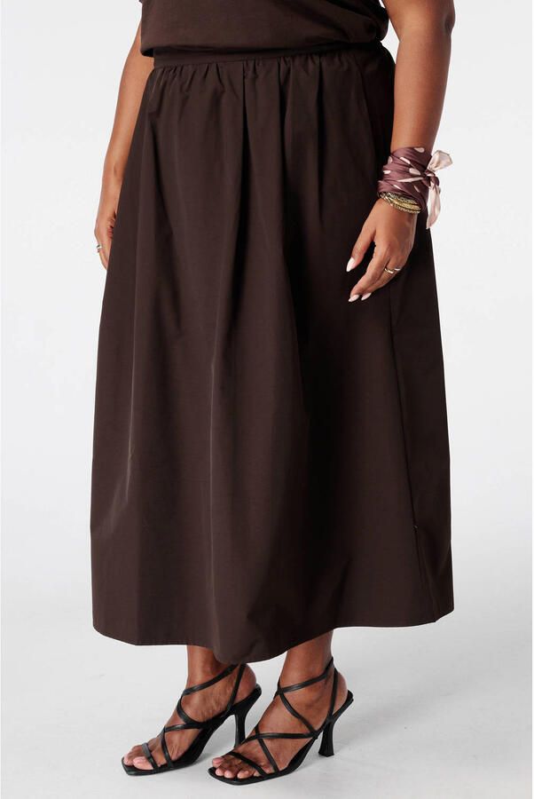 MS Mode maxi rok Plus Size bruin