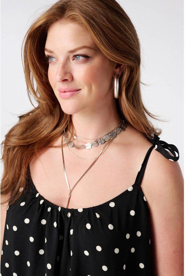 MS Mode maxi zomerjurk met stippen Plus Size zwart - Foto 2