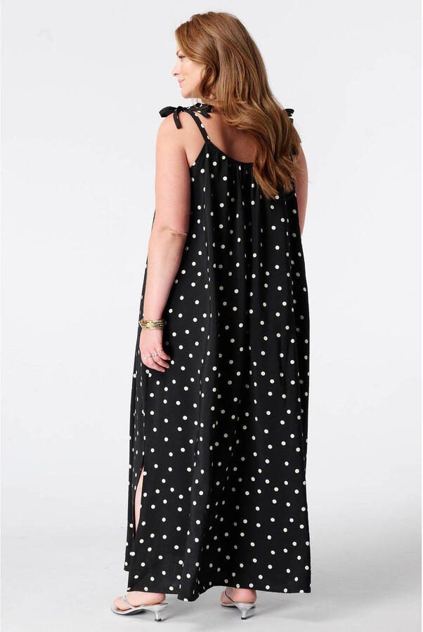 MS Mode maxi zomerjurk met stippen Plus Size zwart - Foto 3