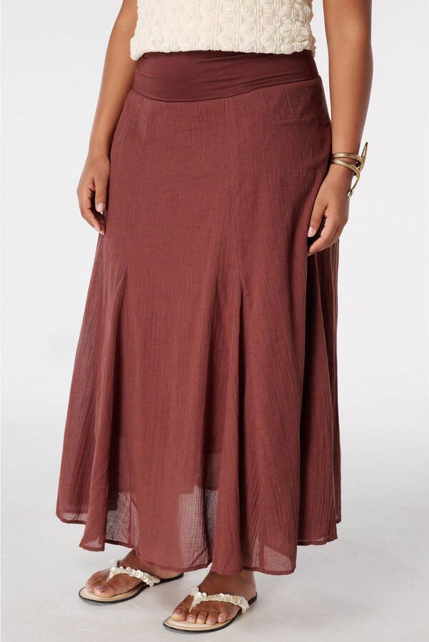 MS Mode midi ballonrok Plus Size bruin - Foto 2