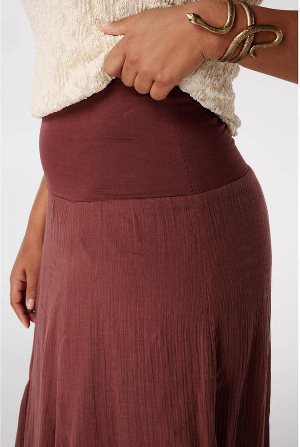 MS Mode midi ballonrok Plus Size bruin
