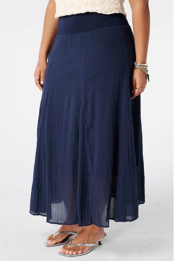 MS Mode midi ballonrok Plus Size donkerblauw