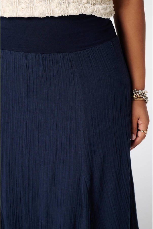 MS Mode midi ballonrok Plus Size donkerblauw - Foto 2
