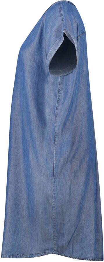 MS Mode midi blousejurk met ceintuur Plus Size mediumblauw denim - Foto 3