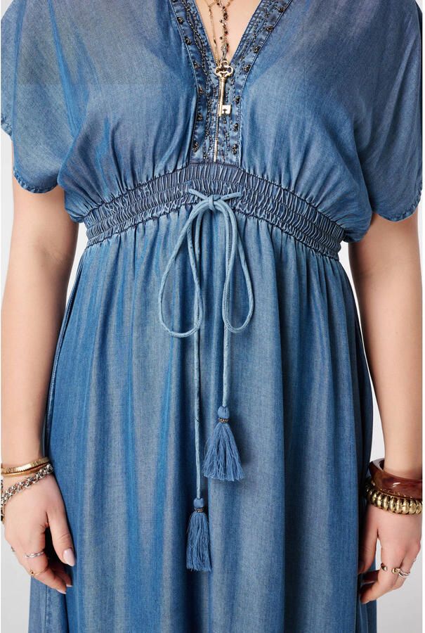 MS Mode midi jurk medium blue denim - Foto 2