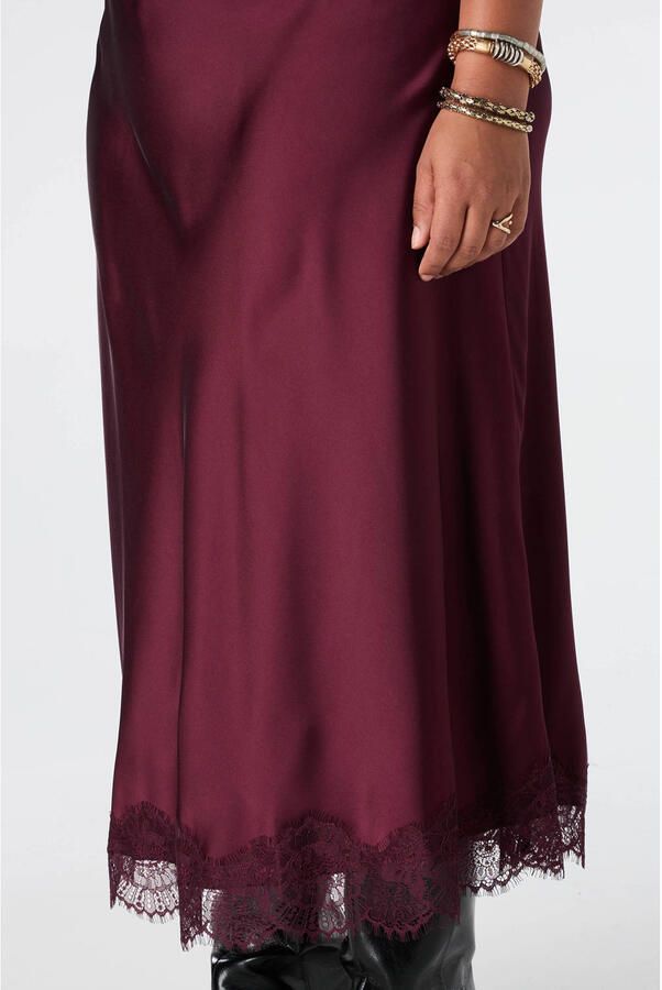 MS Mode midi rok Plus Size donkerrood