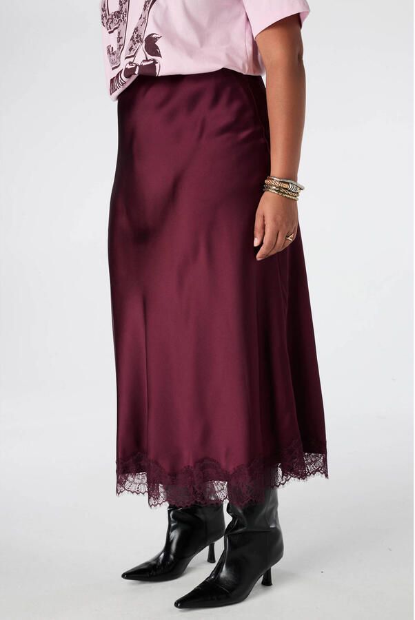 MS Mode midi rok Plus Size donkerrood - Foto 2
