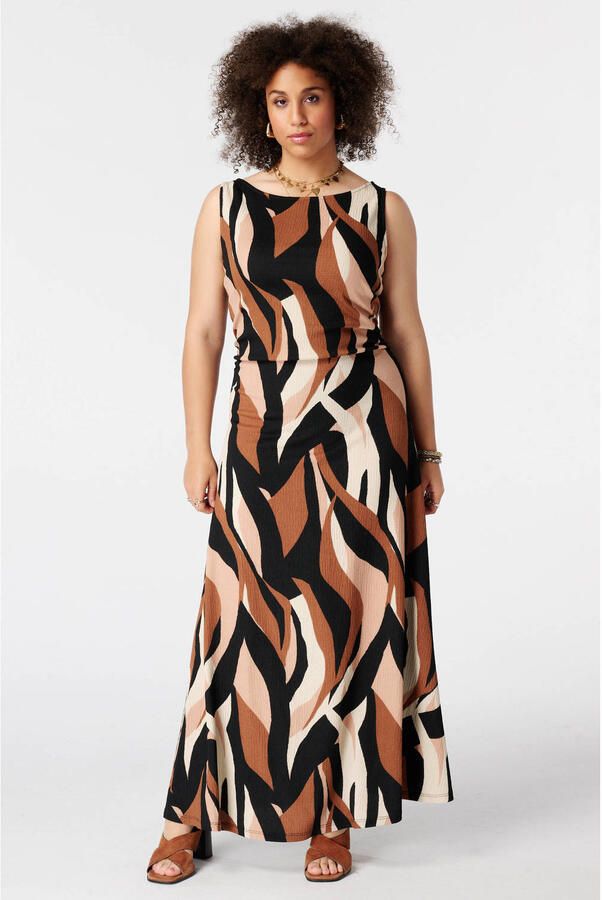 MS Mode midi zomerjurk met print Plus Size meerkleurig