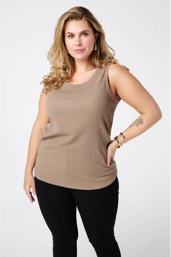 MS Mode mouwloze top beige