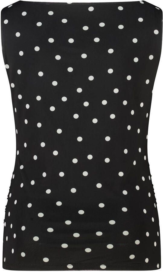MS Mode mouwloze top Plus Size met plooien en stippen zwart - Foto 2