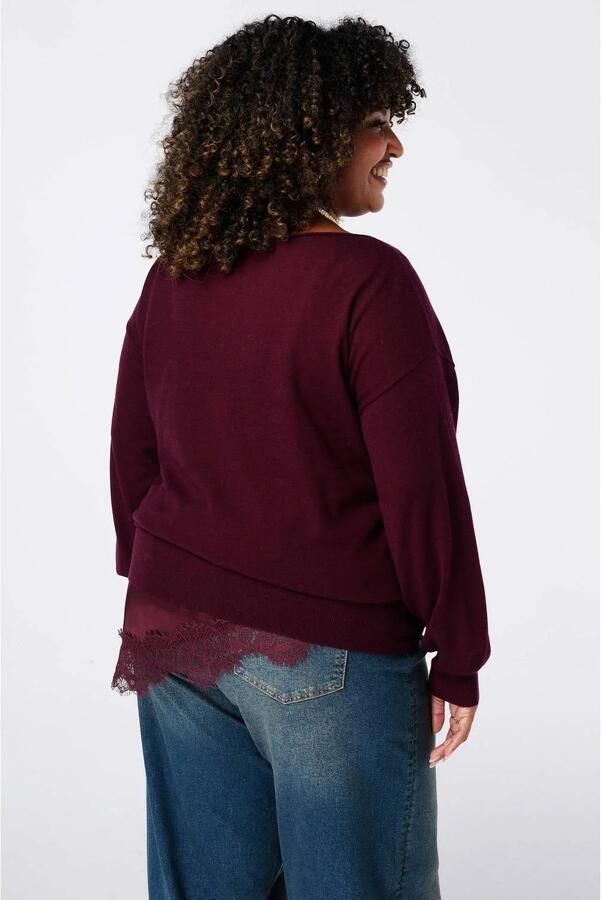 MS Mode off shoulder trui bordeaux - Foto 3